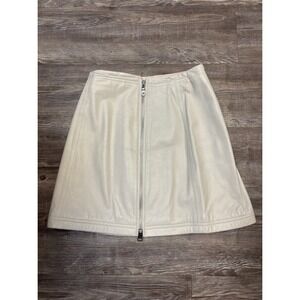 Vintage Wilson's vory A-Line Mini Skirt with Exposed Zipper Closure